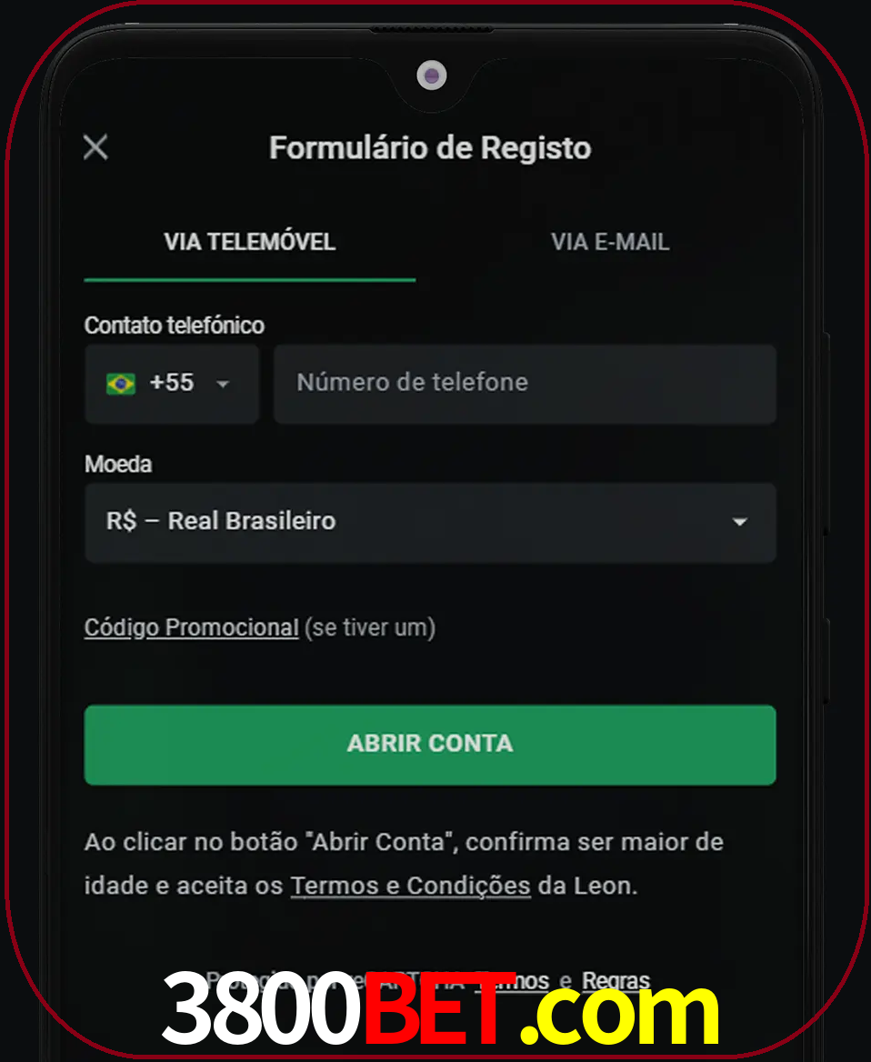 Abra o aplicativo e inicie o processo de registro.